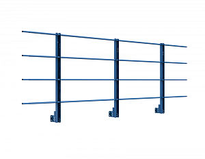 Ограждение кровли "РОЛЛЕД+" парапетное сборное ОЦ H=1200 L=3000мм с 2-я доп. трубами ГОСТ 53254-2009