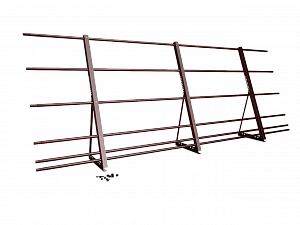 Ограждение кровли со снегозадержанием H=1200мм L=3000мм Zn RAL 3005 (5 Труб)