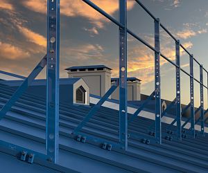 Ограждение кровли ROLLED Оптимальное на Фальцевую кровлю H=1200мм L=2000мм с 2-я трубами