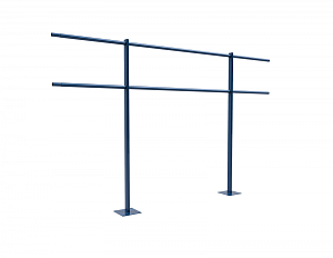 Ограждение кровли ROLLED парапетное сварное H=1200мм L=2000мм с 2-я трубами