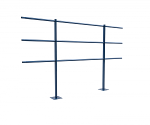Ограждение кровли ROLLED парапетное сварное H=1200мм L=2000мм с 3-я трубами