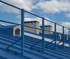 Ограждение кровли ROLLED Оптимальное на Фальцевую кровлю H=900мм L=2000мм с 2-я трубами