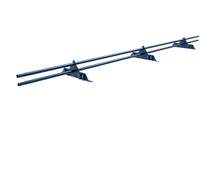 Снегозадержатель ROLLED на Фальцевую кровлю ROLLED ОЦ с круглой трубой d25мм L=3000мм (2 опоры 2мм)