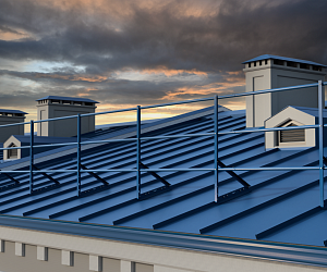 Ограждение кровли ROLLED Оптимальное на Фальцевую кровлю H=900 L=2000мм с 1-ой доп.трубой