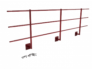 Ограждение кровли парапетное H=900мм L=3000мм RAL 3003 3 трубы (Тип 2)