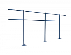 Ограждение кровли ROLLED парапетное сварное H=1200мм L=3000мм с 2-я трубами