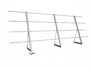 Ограждение кровли H=1200мм L=3000мм Zn RAL 7004 (3 Трубы)