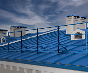 Ограждение кровли ROLLED Оптимальное на Фальцевую кровлю H=900 L=3000мм со снегозадержанием с 1-ой доп.трубой